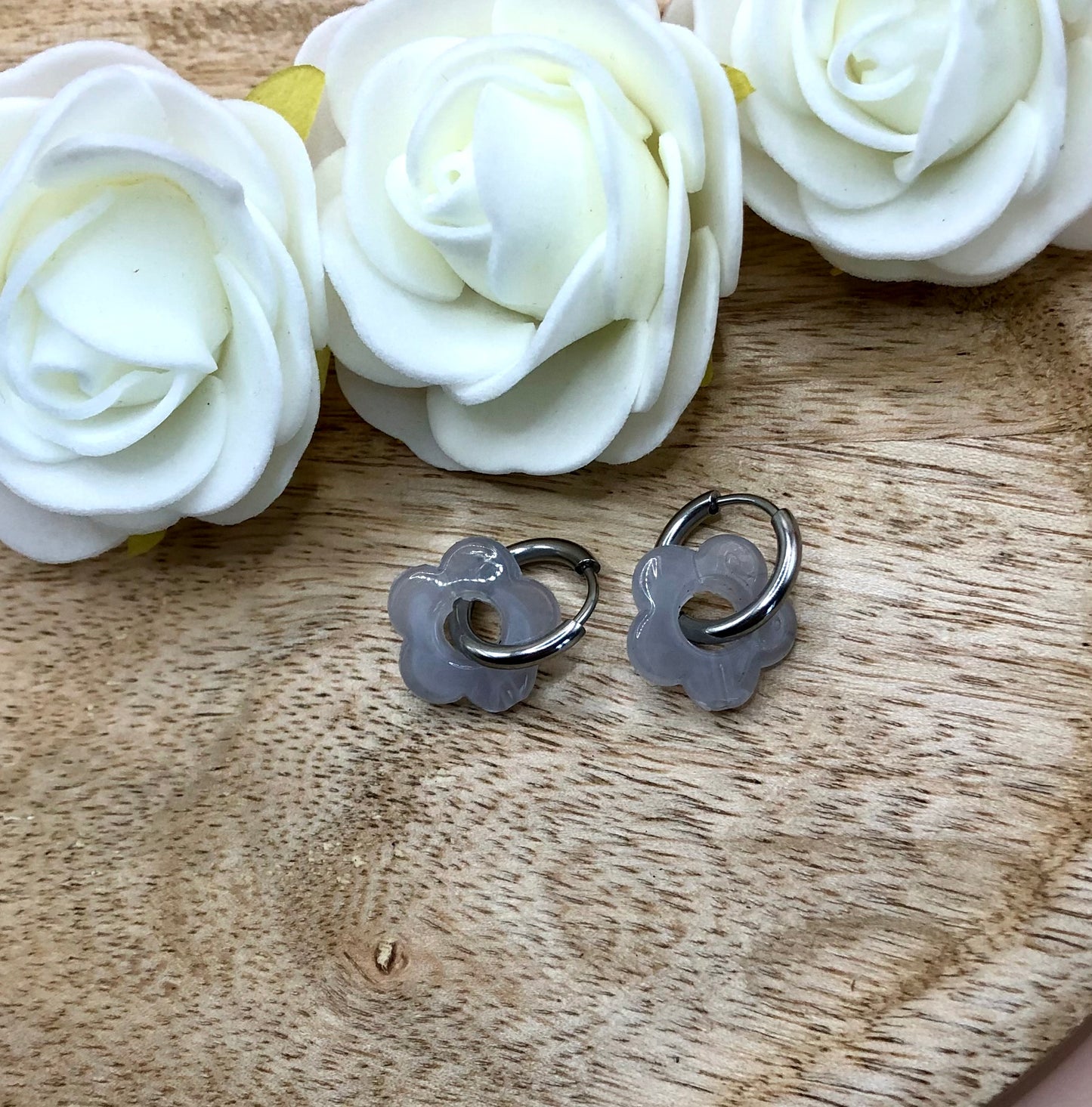 Boucles d’Oreilles Fleurs Percées - Fumées