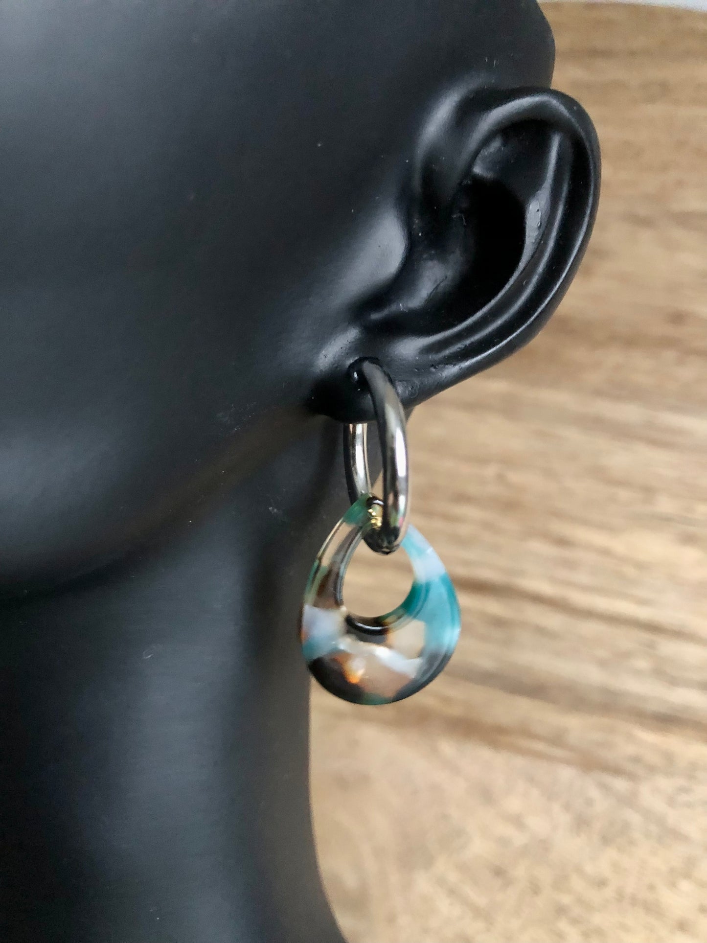 Boucles d’Oreilles Gouttes Colorées - Vertes