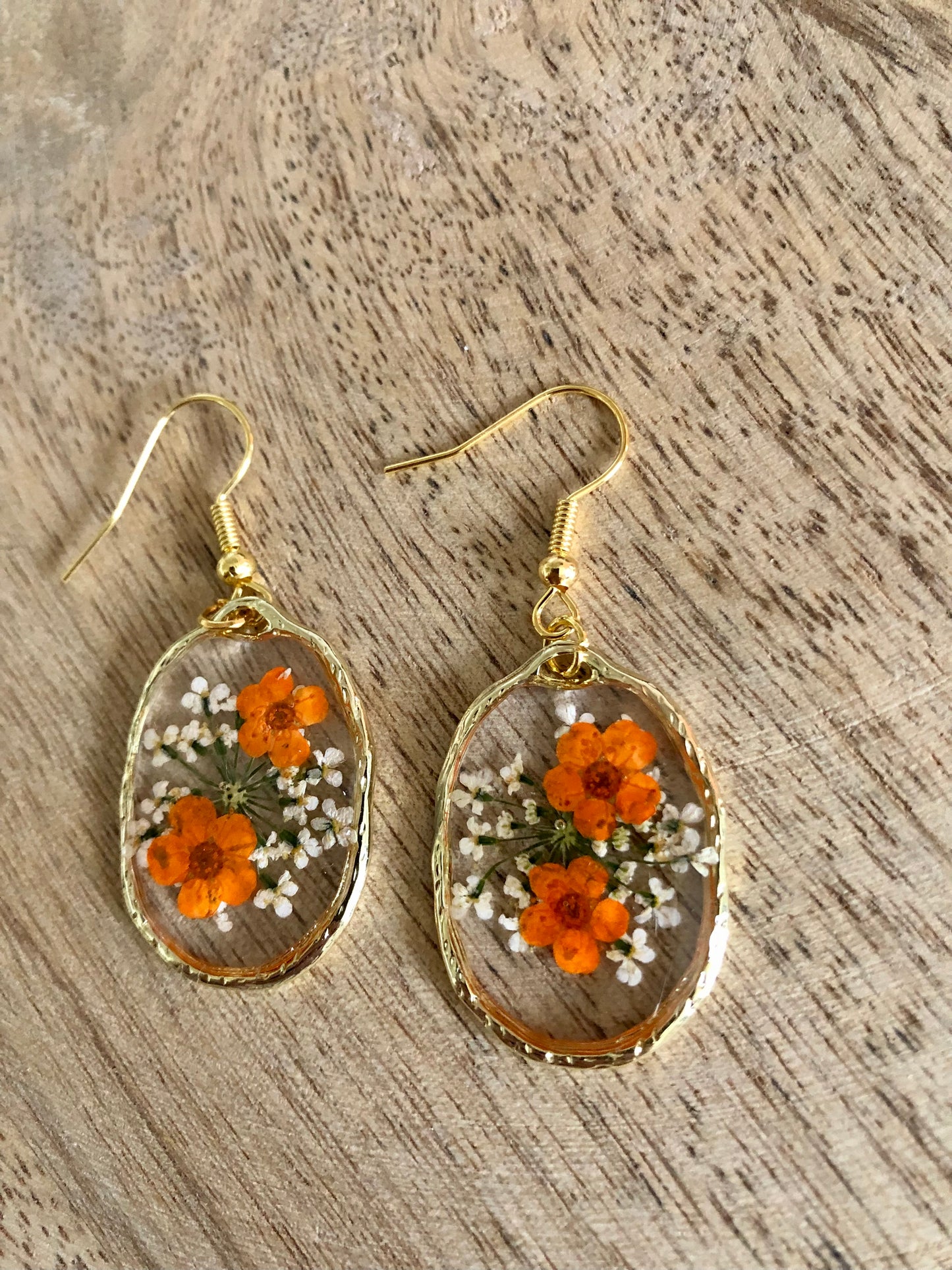 Boucles-d’Oreilles Florales - Oranges