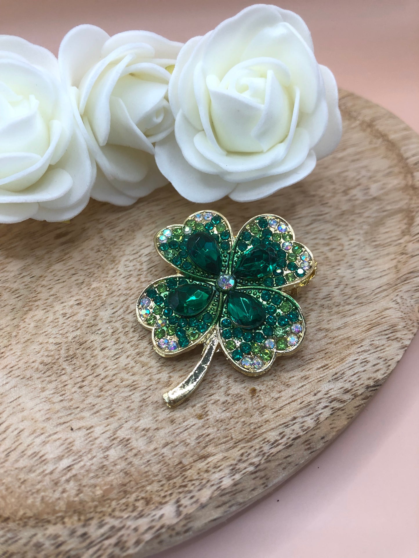 Broche Trèfle - Verte