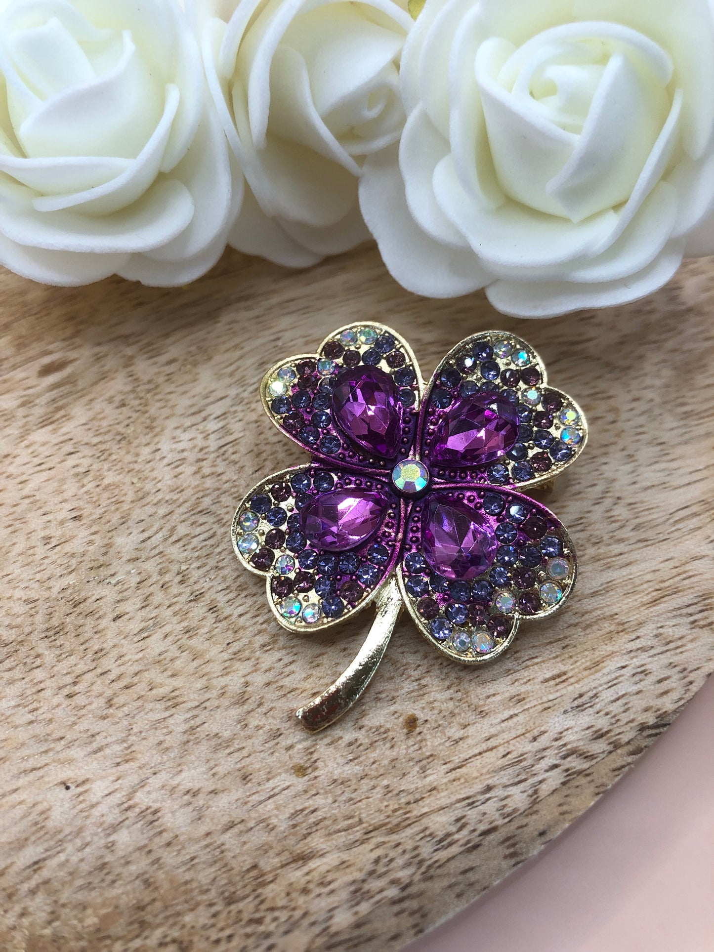 Broche Trèfle - Violette