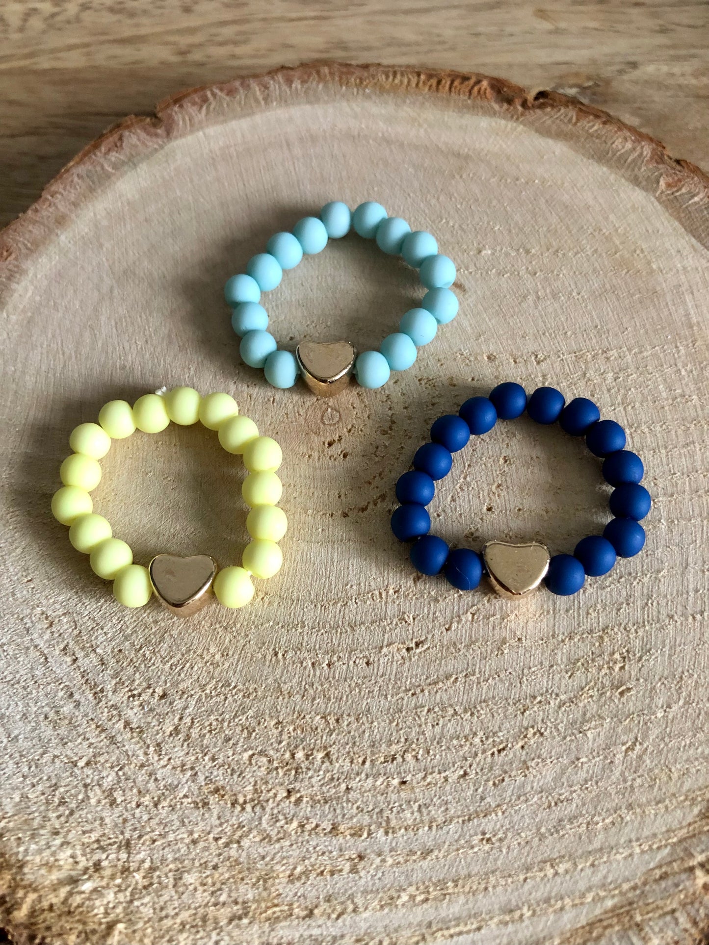 Bagues Cœurs en Perles Colorées