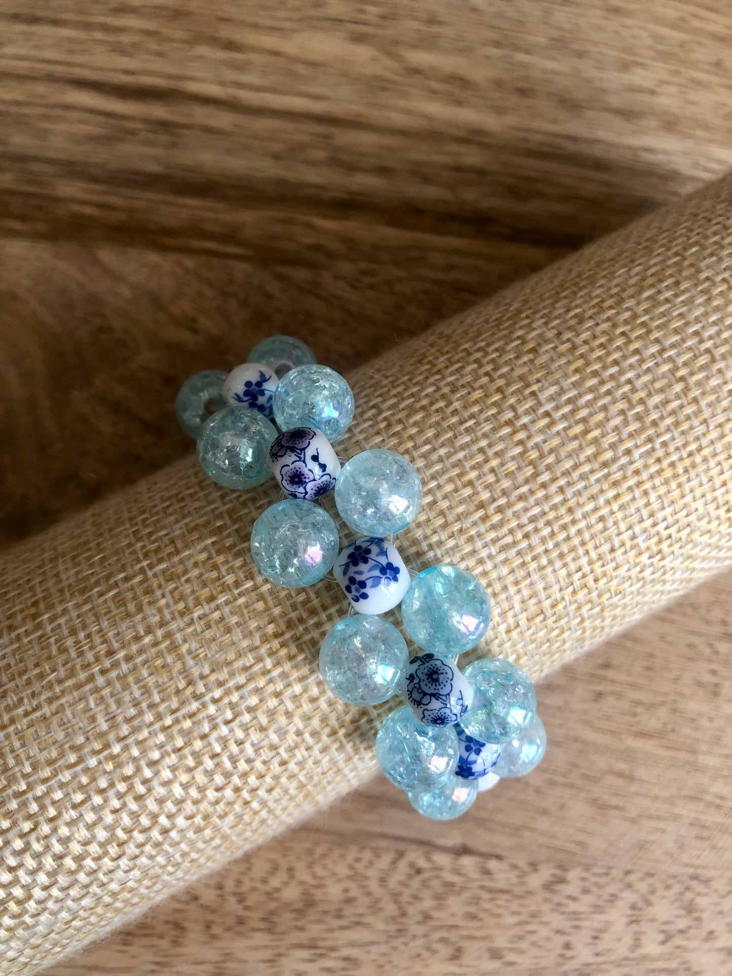 Bracelet Jasper - Fleurs Bleues