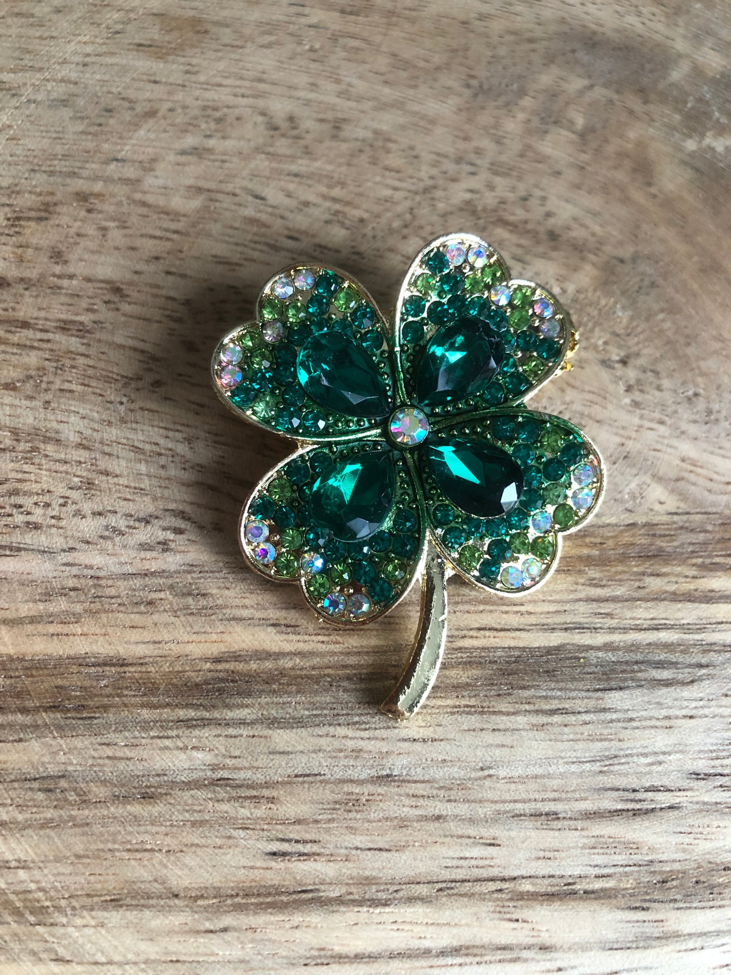 Broche Trèfle - Verte