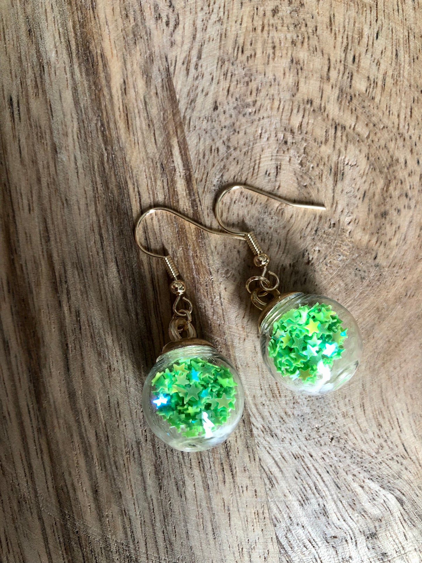 Boucles d’Oreilles Bulles d’Etoiles - Vertes