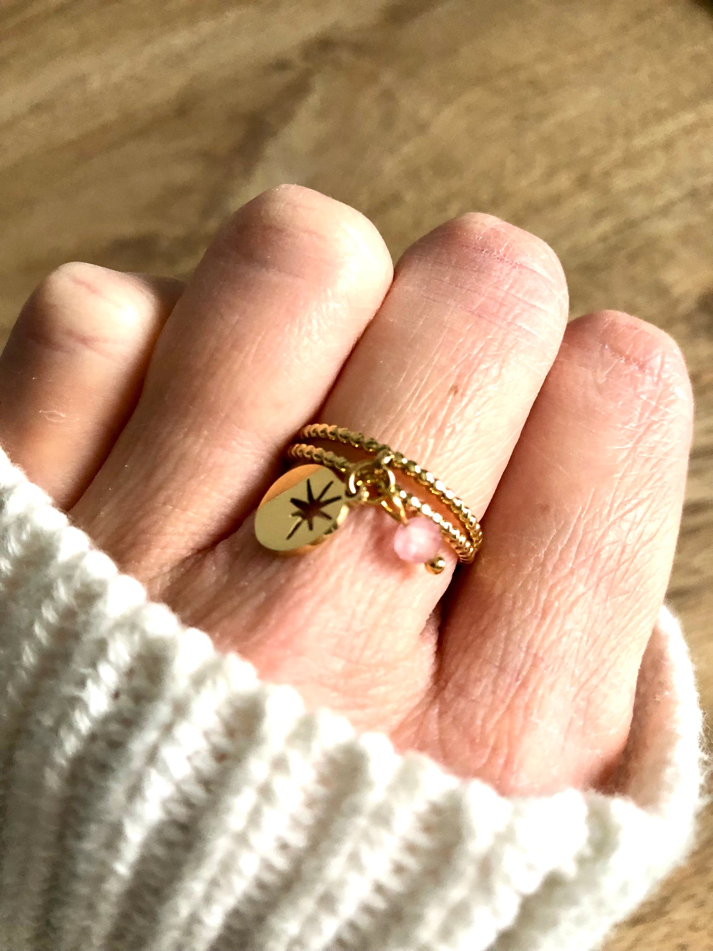 Bague double Rose des Vents