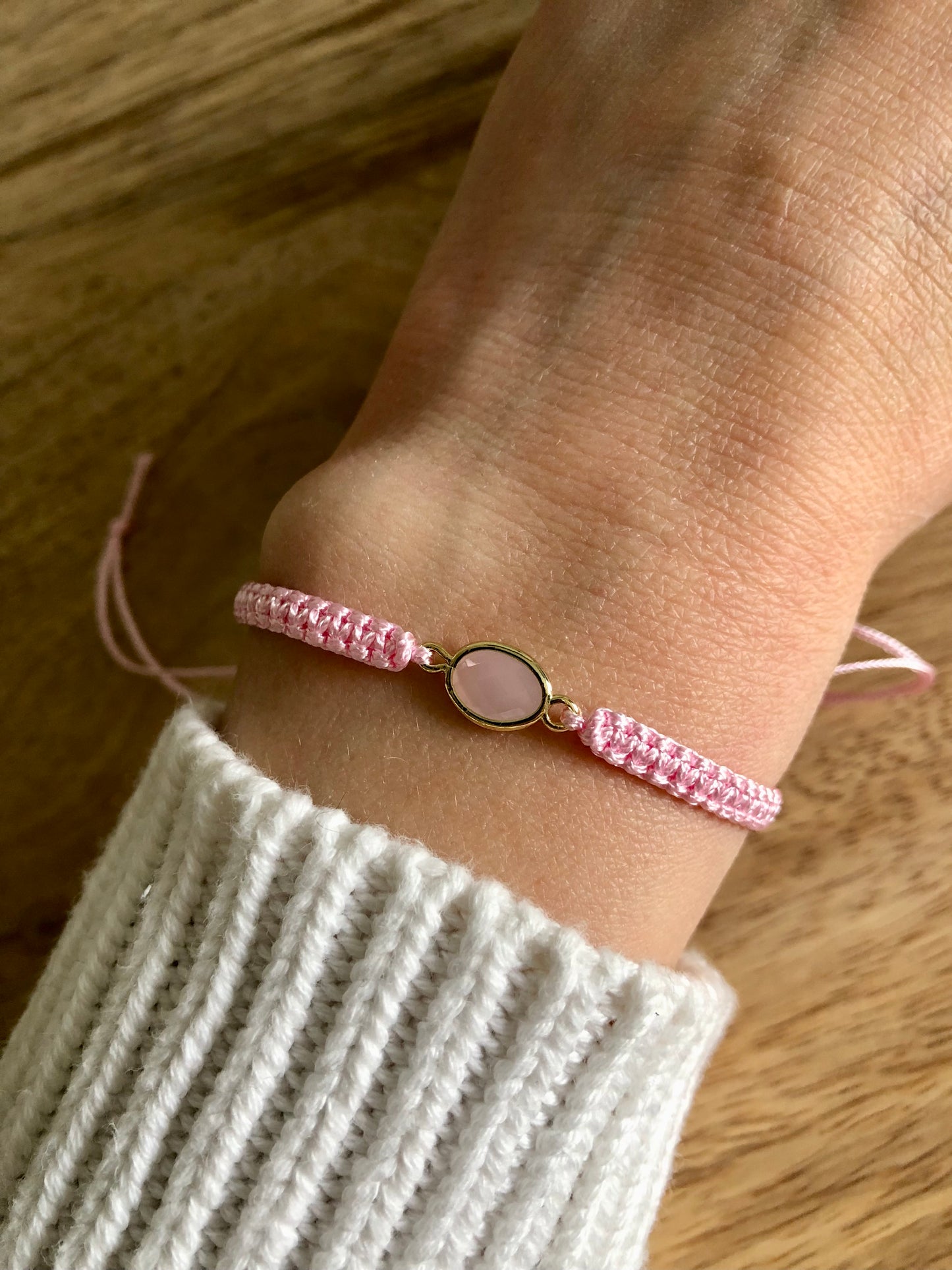 Bracelet Tissé « Élégance » - Rose