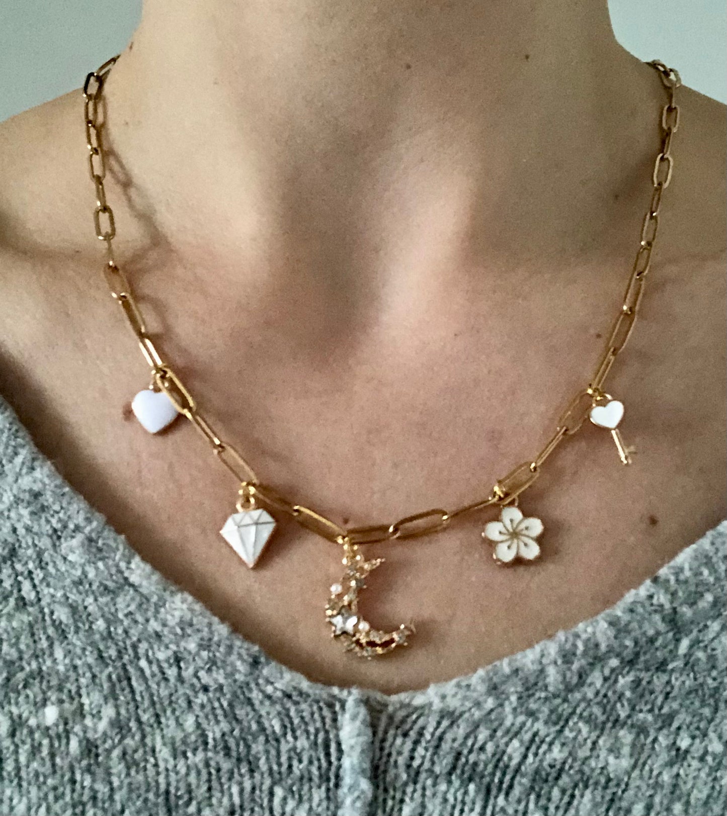 Collier à Breloques - White