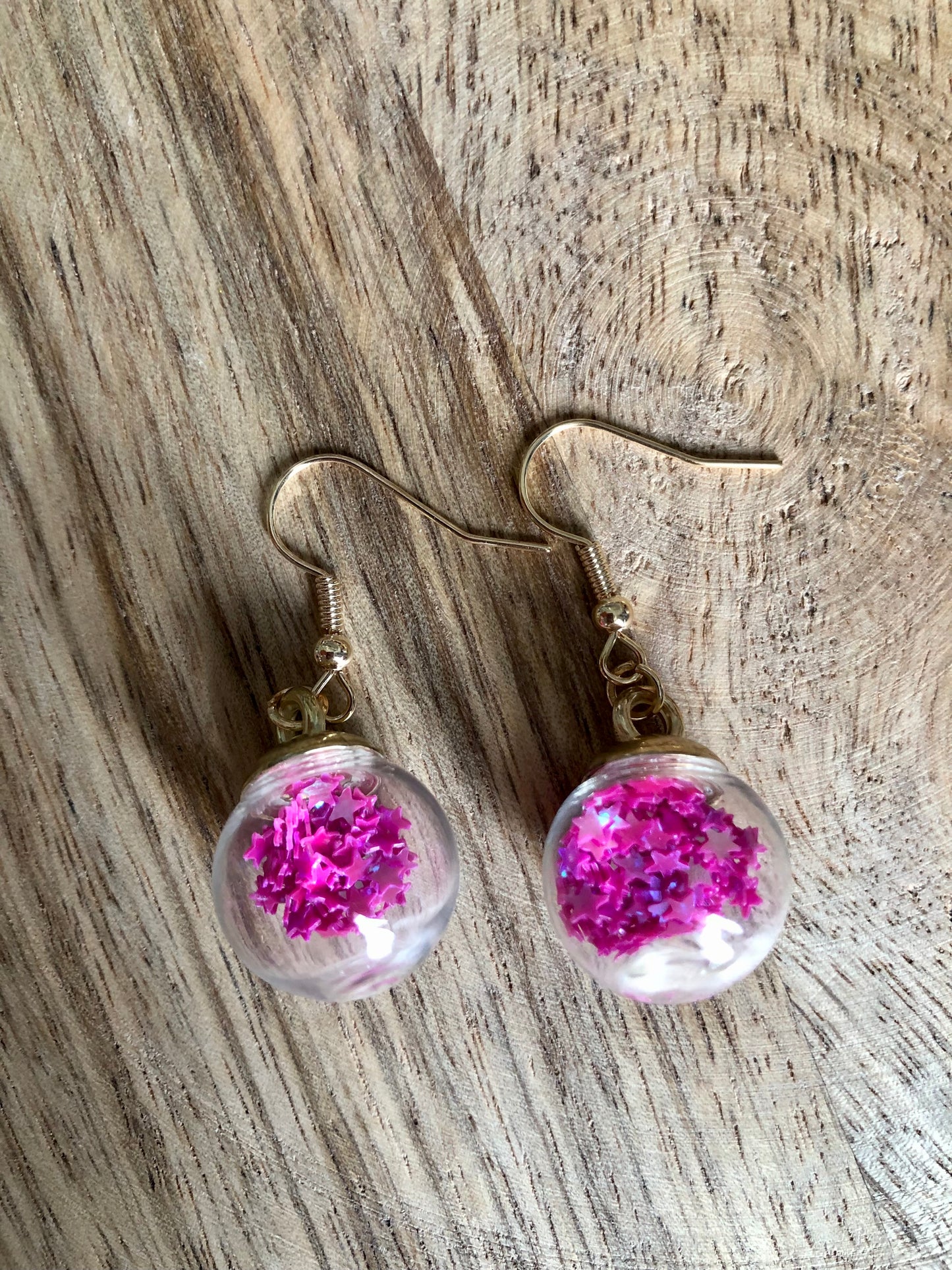 Boucles d’Oreilles Bulles d’Etoiles - Roses