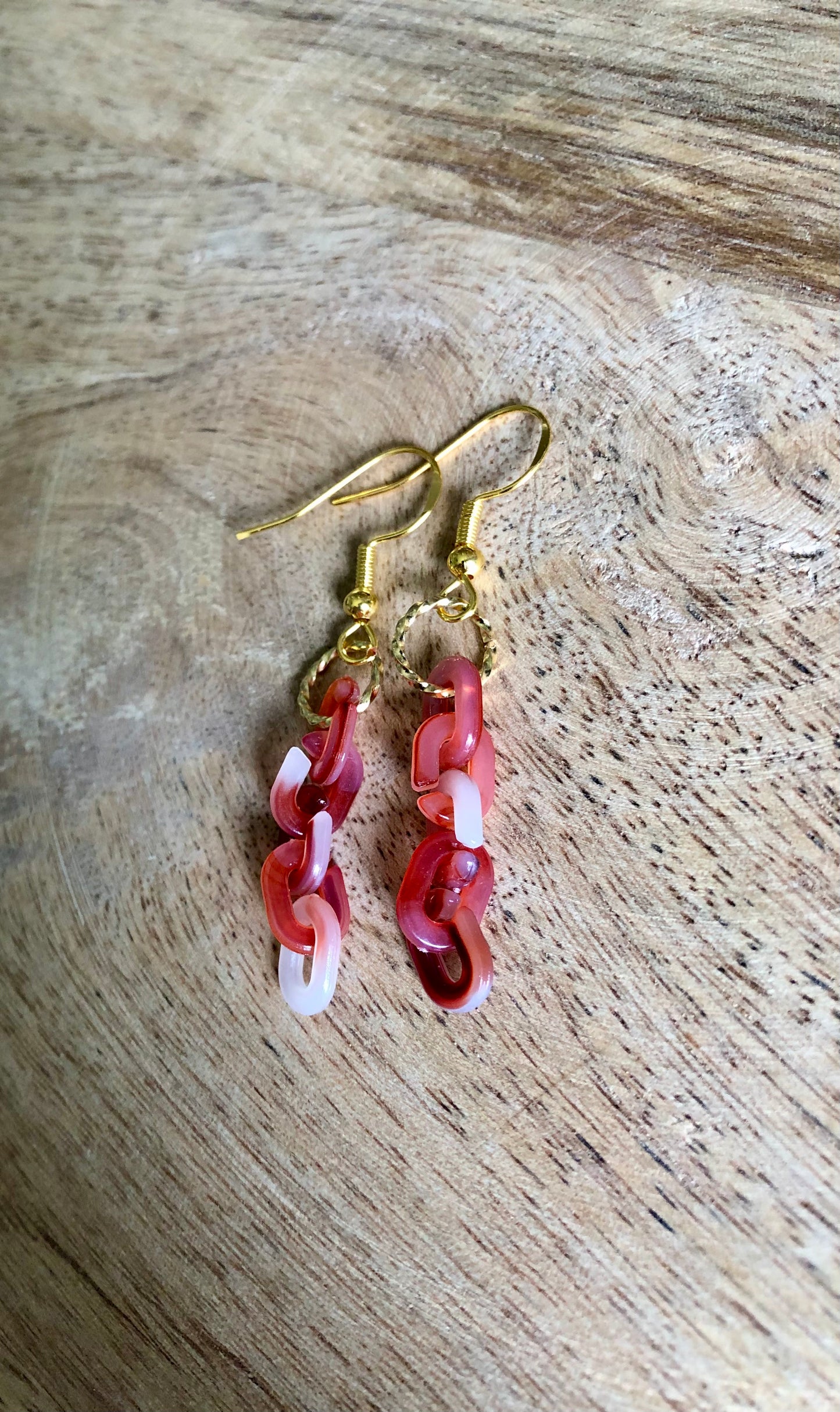 Boucles d’oreilles Minis Maillons - Rouges