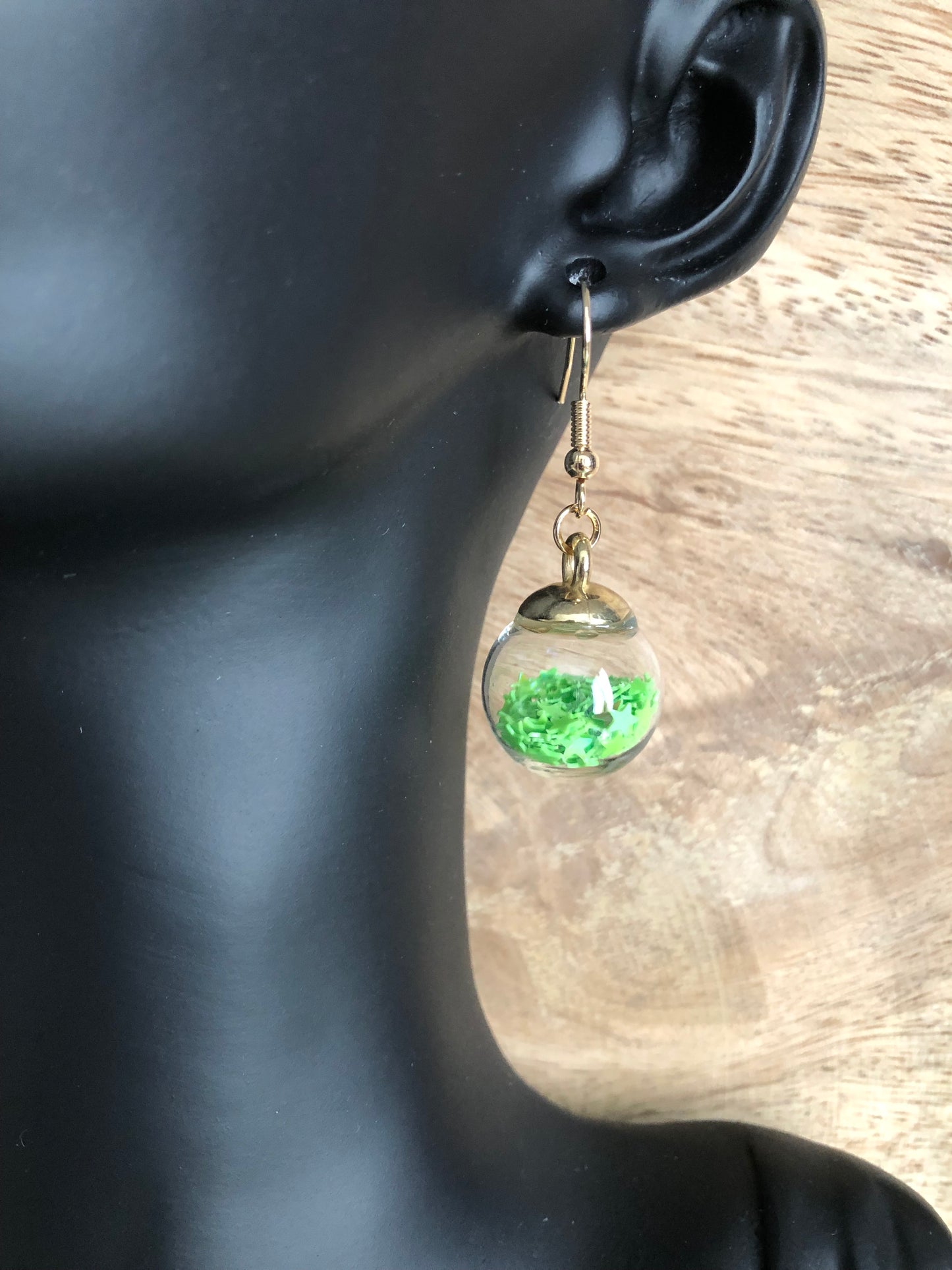 Boucles d’Oreilles Bulles d’Etoiles - Vertes
