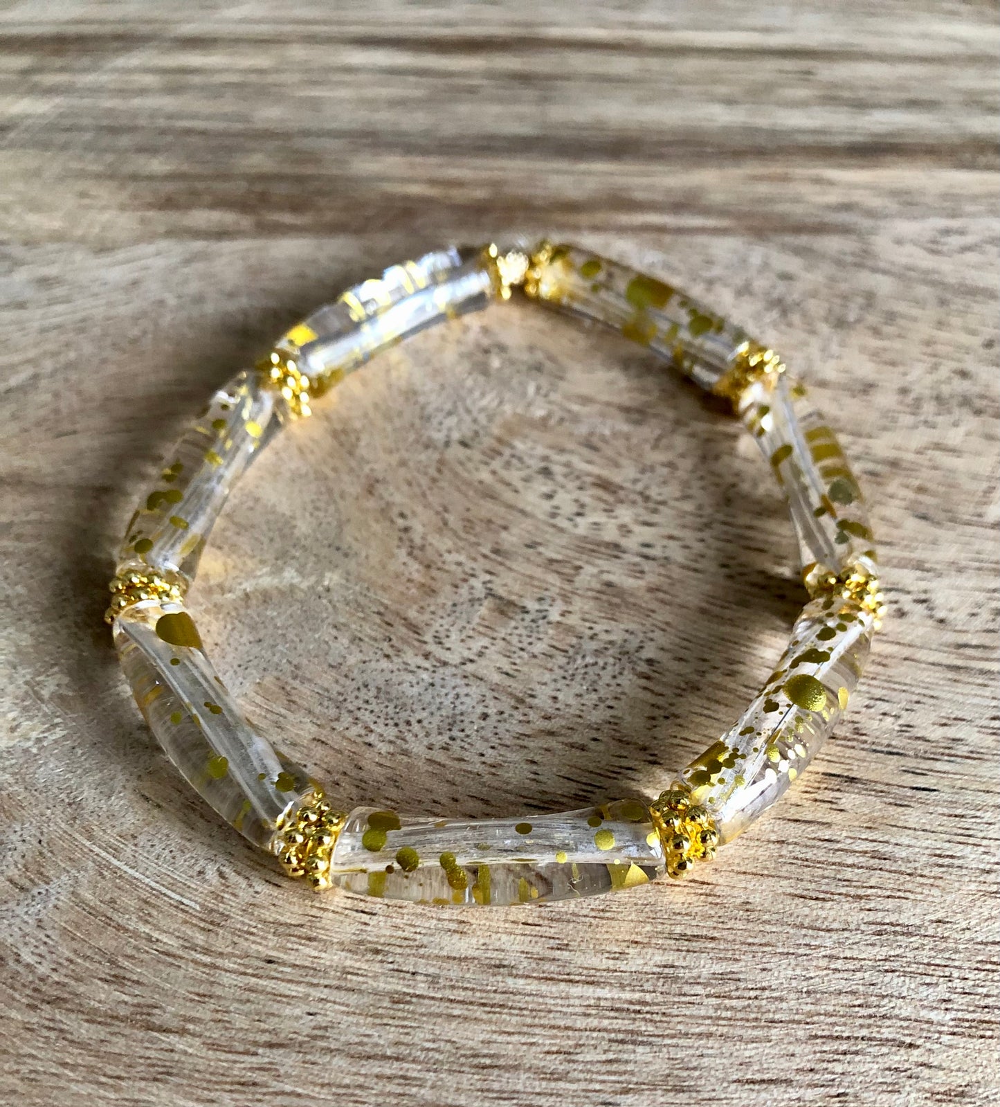 Bracelet Tubes - Doré Tacheté