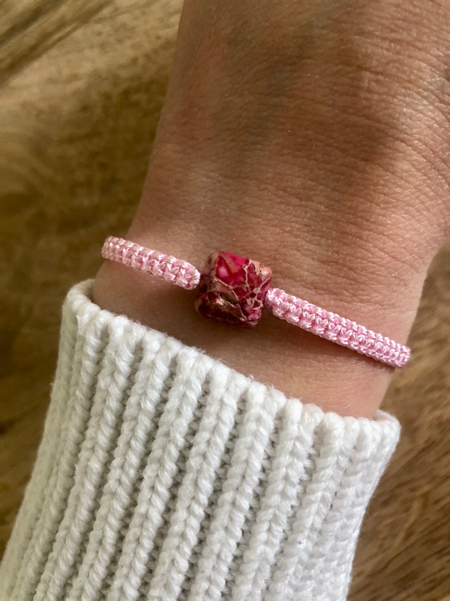 Bracelet Positivité en Jaspe Impérial Rose