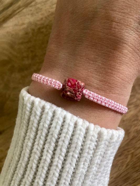 Bracelet Positivité en Jaspe Impérial Rose