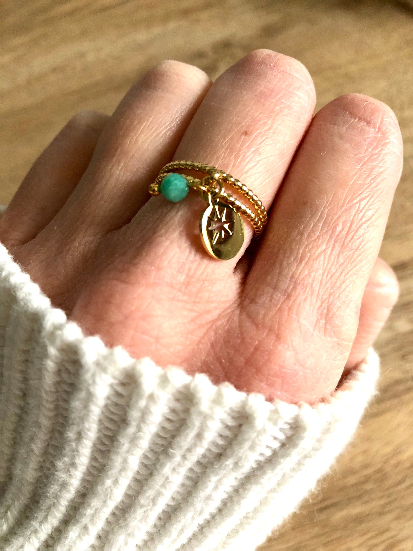 Bague double Rose des Vents