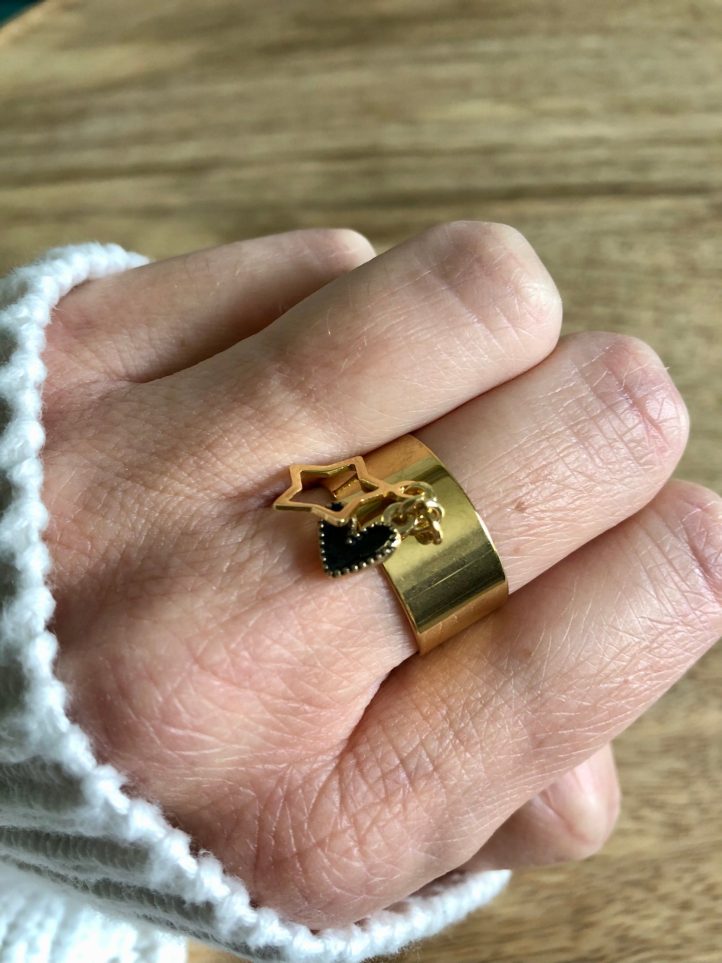 Bague Breloque - Coeur Étoilé