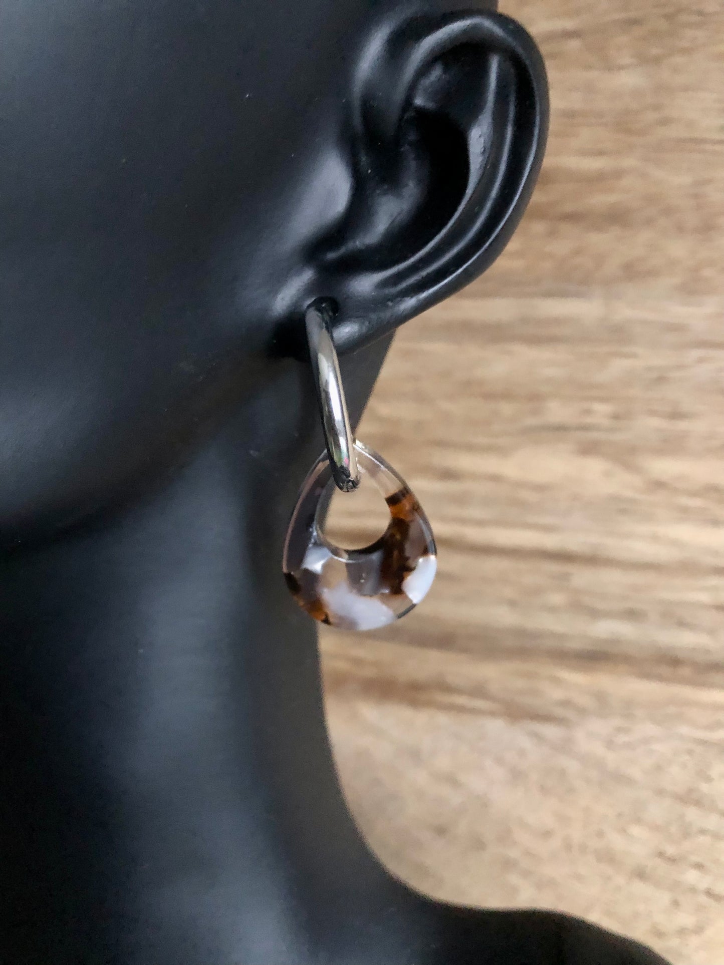 Boucles d’Oreilles Gouttes Colorées - Marrons