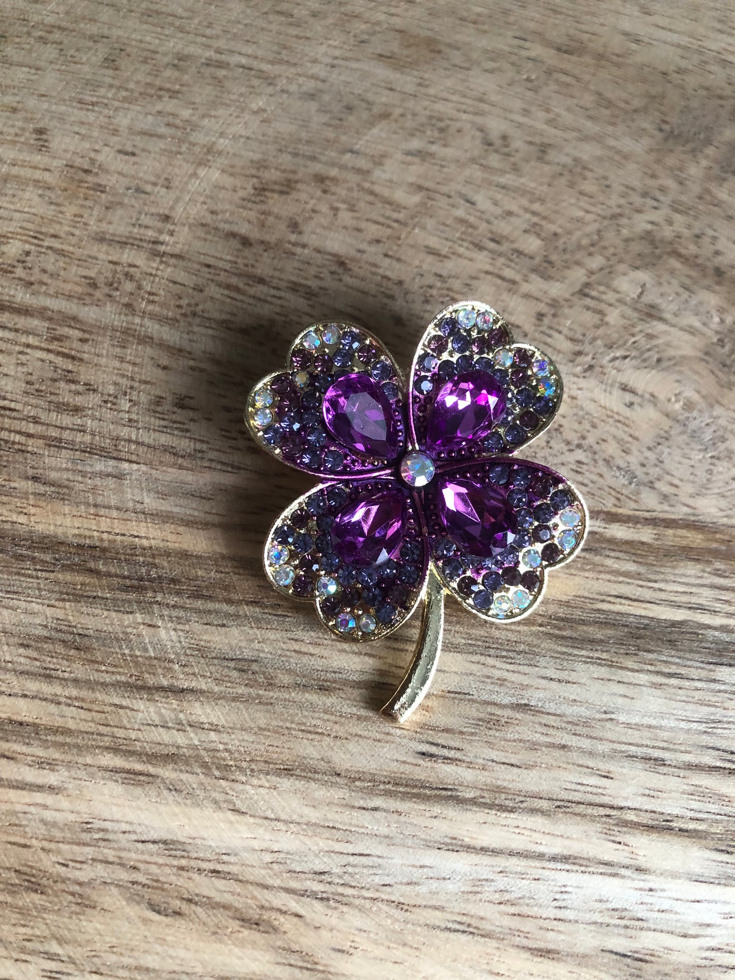 Broche Trèfle - Violette