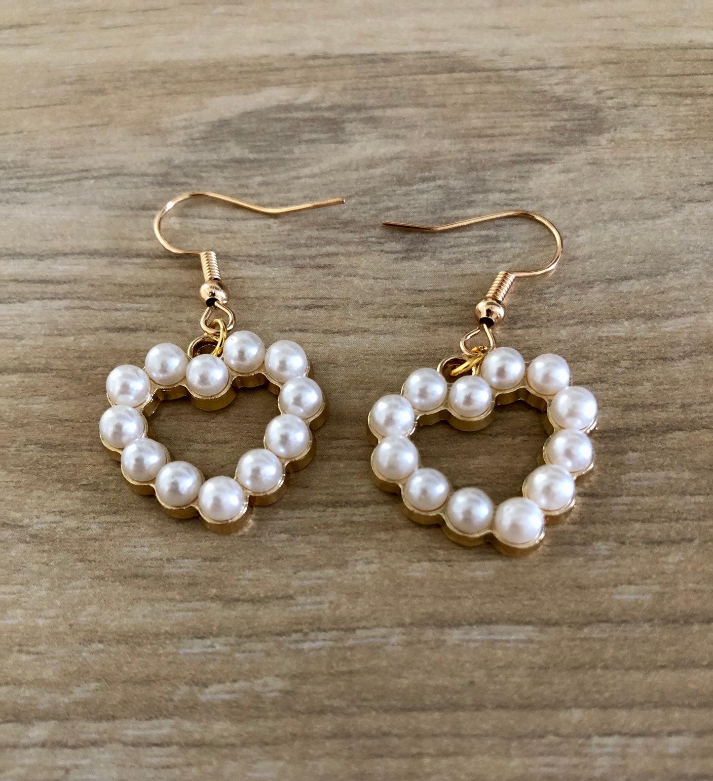 Boucles d’oreilles Coeurs Perlés