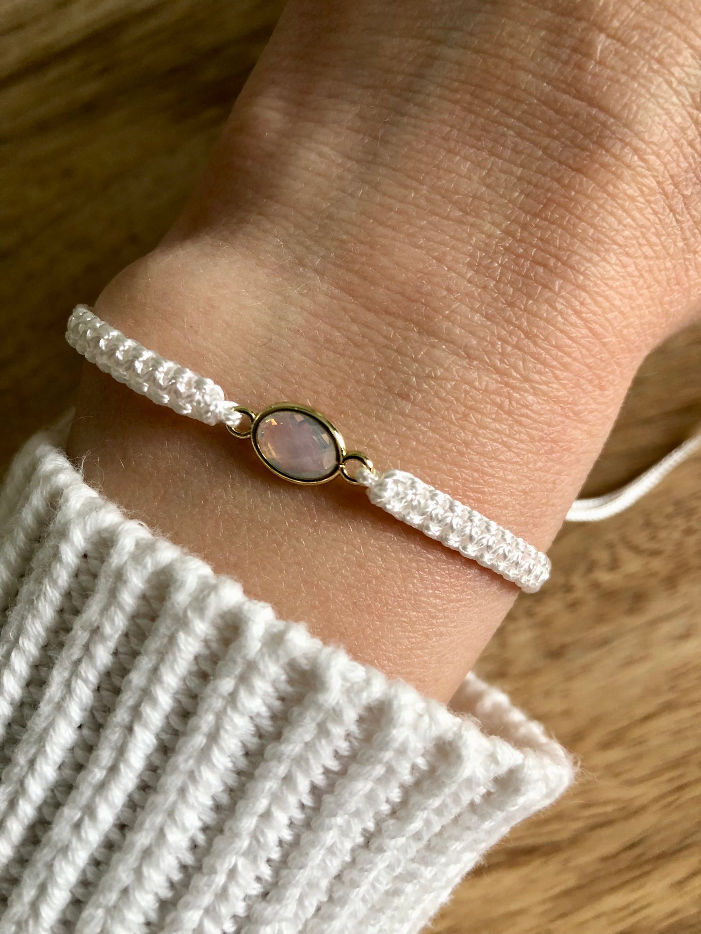 Bracelet Tissé « Élégance » - Blanc
