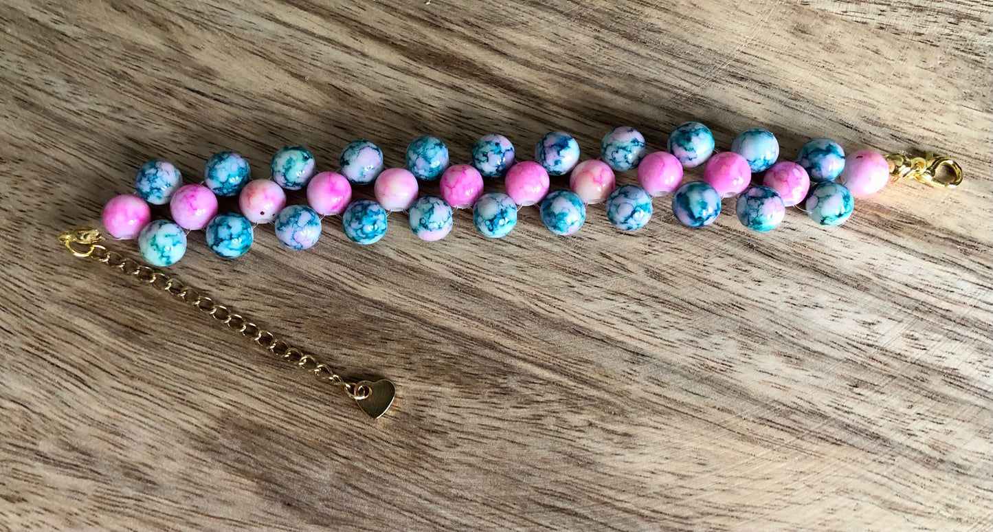 Bracelets Jasper - Roses & Bleus