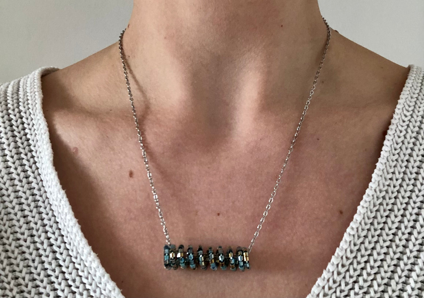 Collier ZigZag - Bleu
