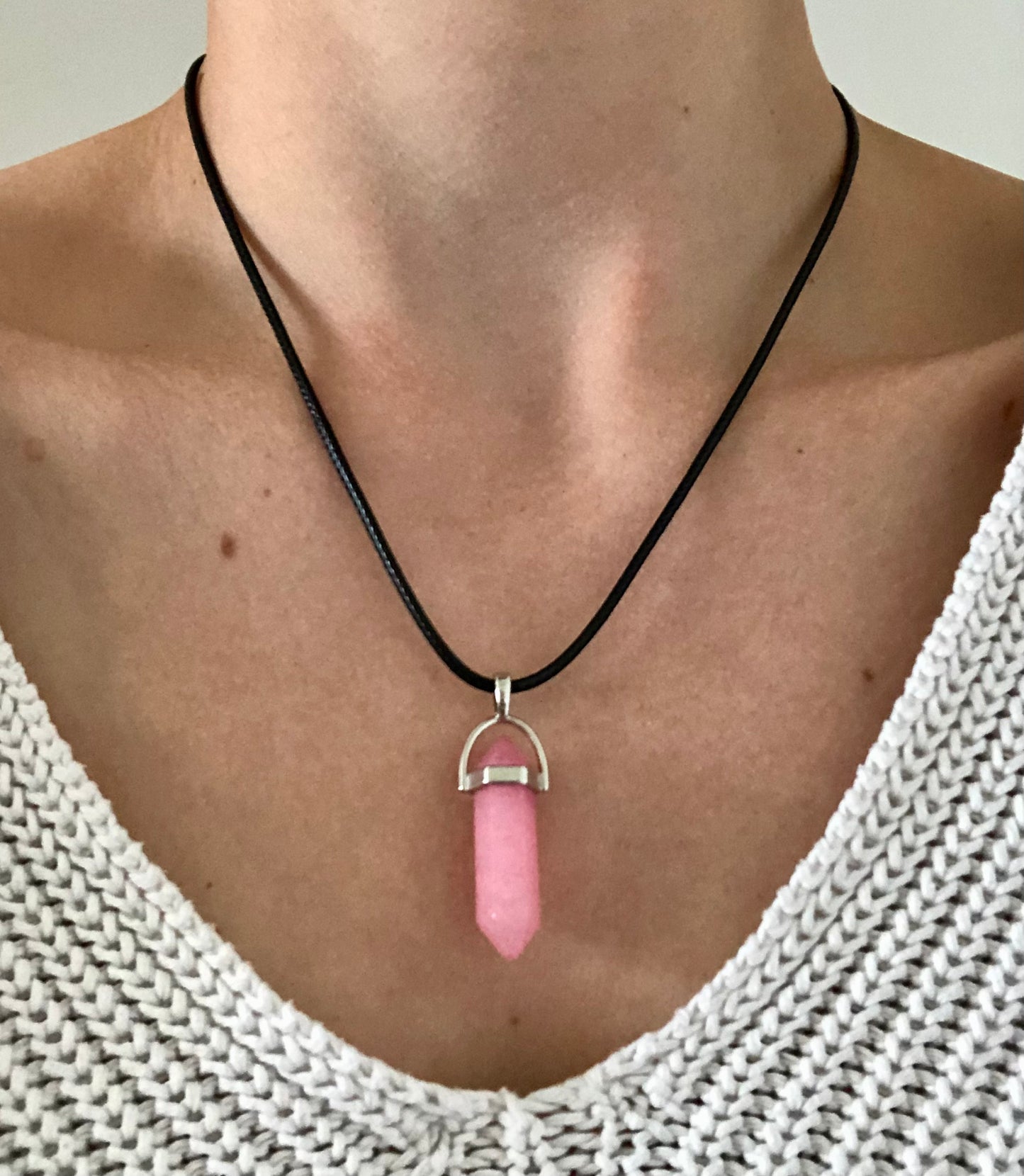 Collier Honnêteté en Jade Rose