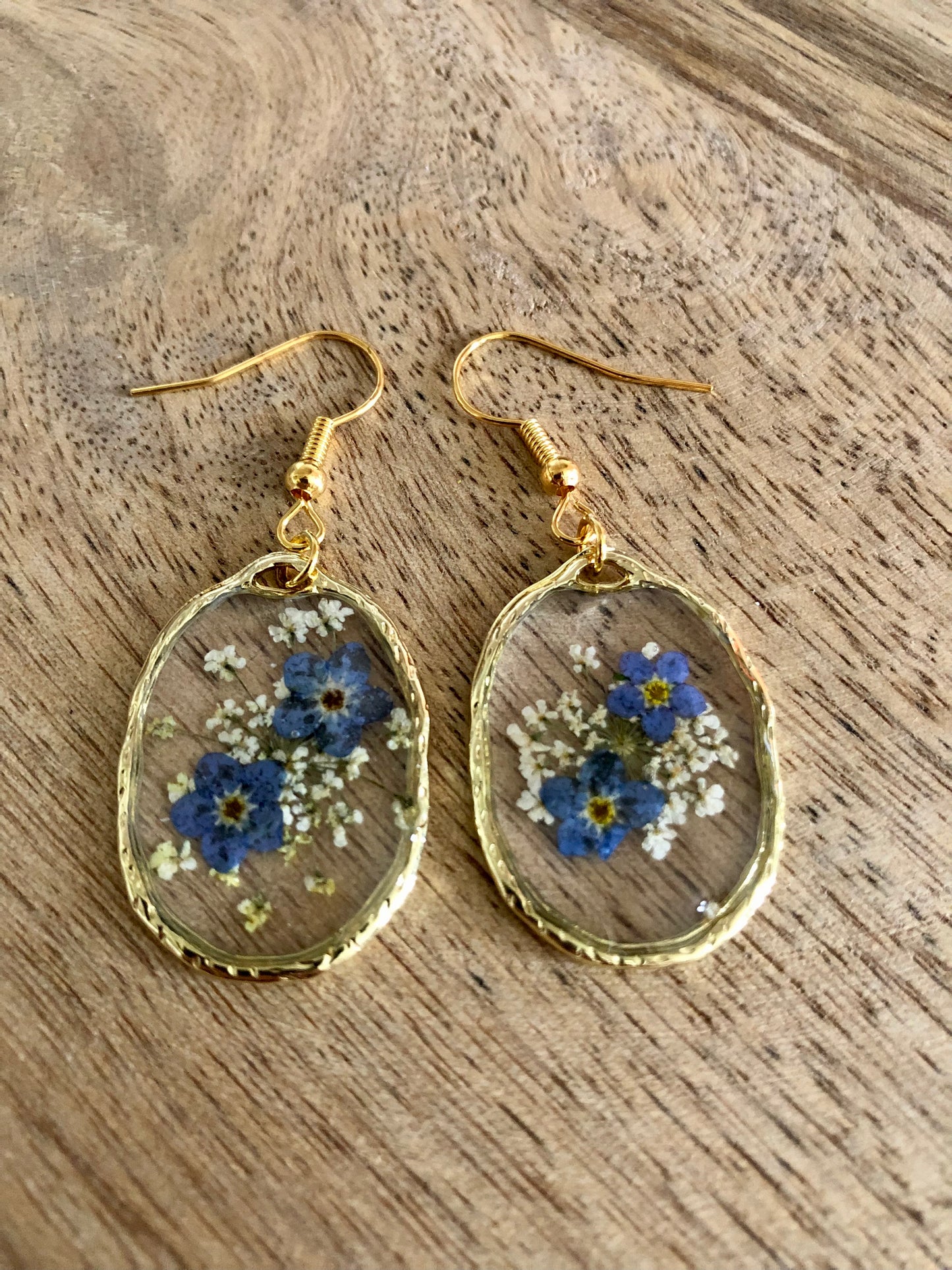 Boucles-d’Oreilles Florales - Bleues