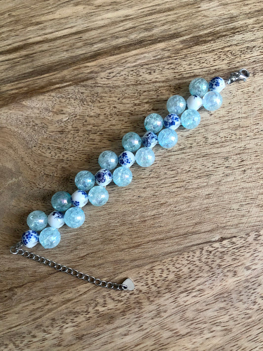 Bracelet Jasper - Fleurs Bleues