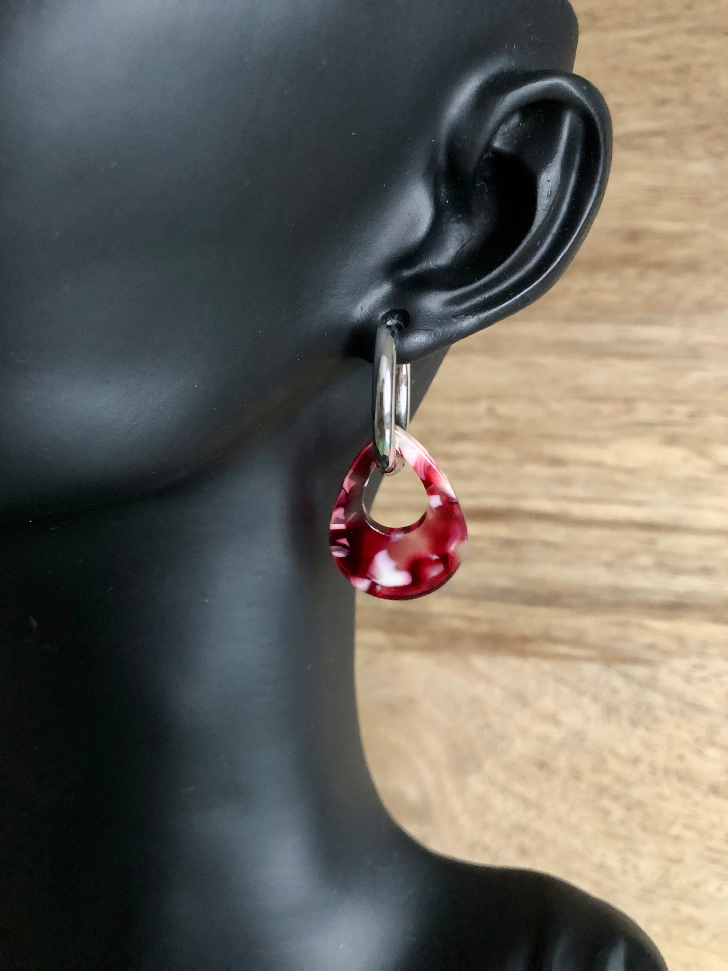 Boucles d’Oreilles Gouttes Colorées - Rouges