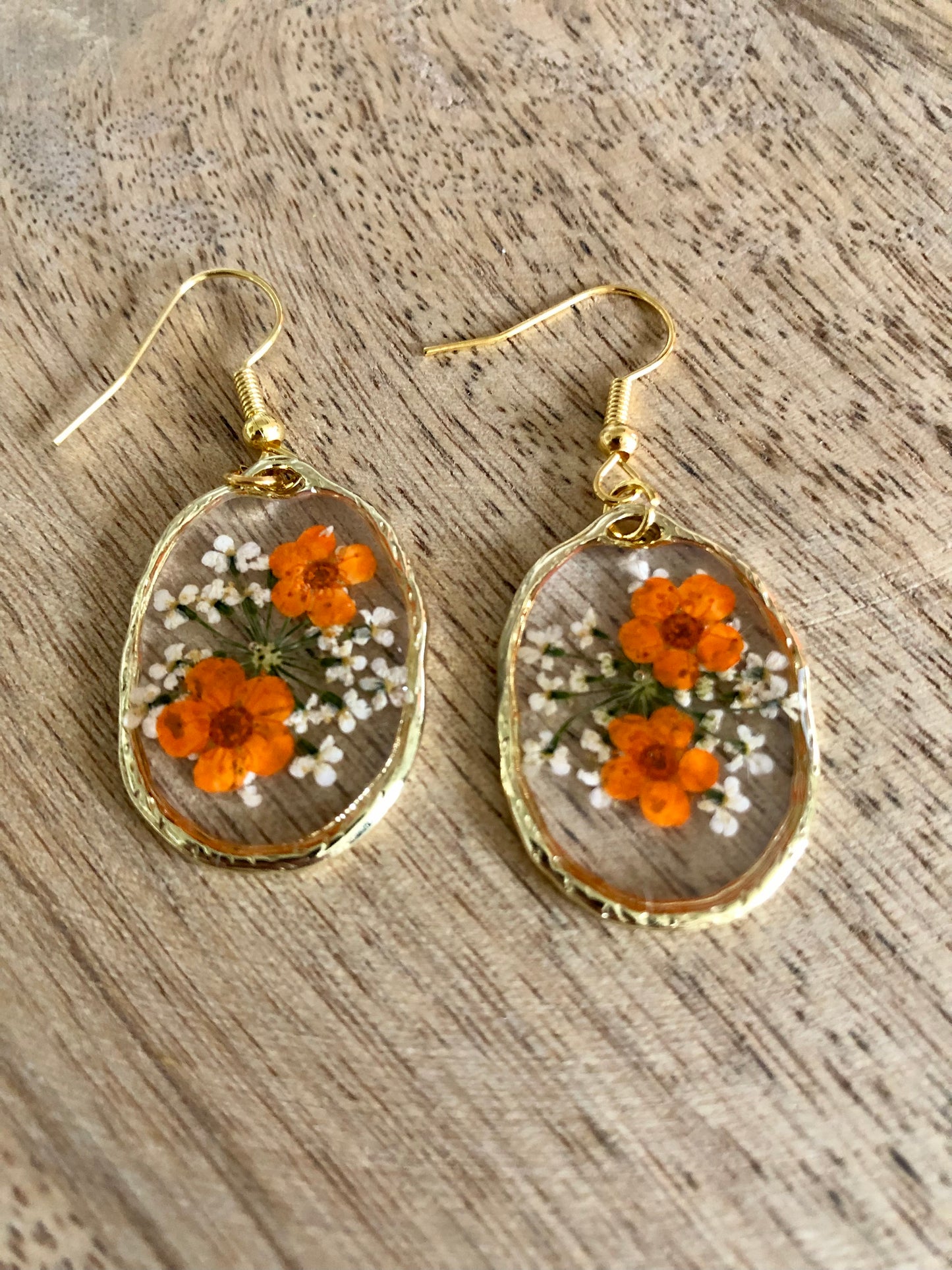Boucles-d’Oreilles Florales - Oranges
