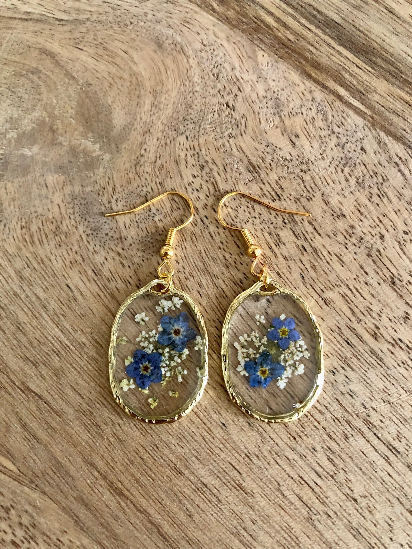 Boucles-d’Oreilles Florales - Bleues