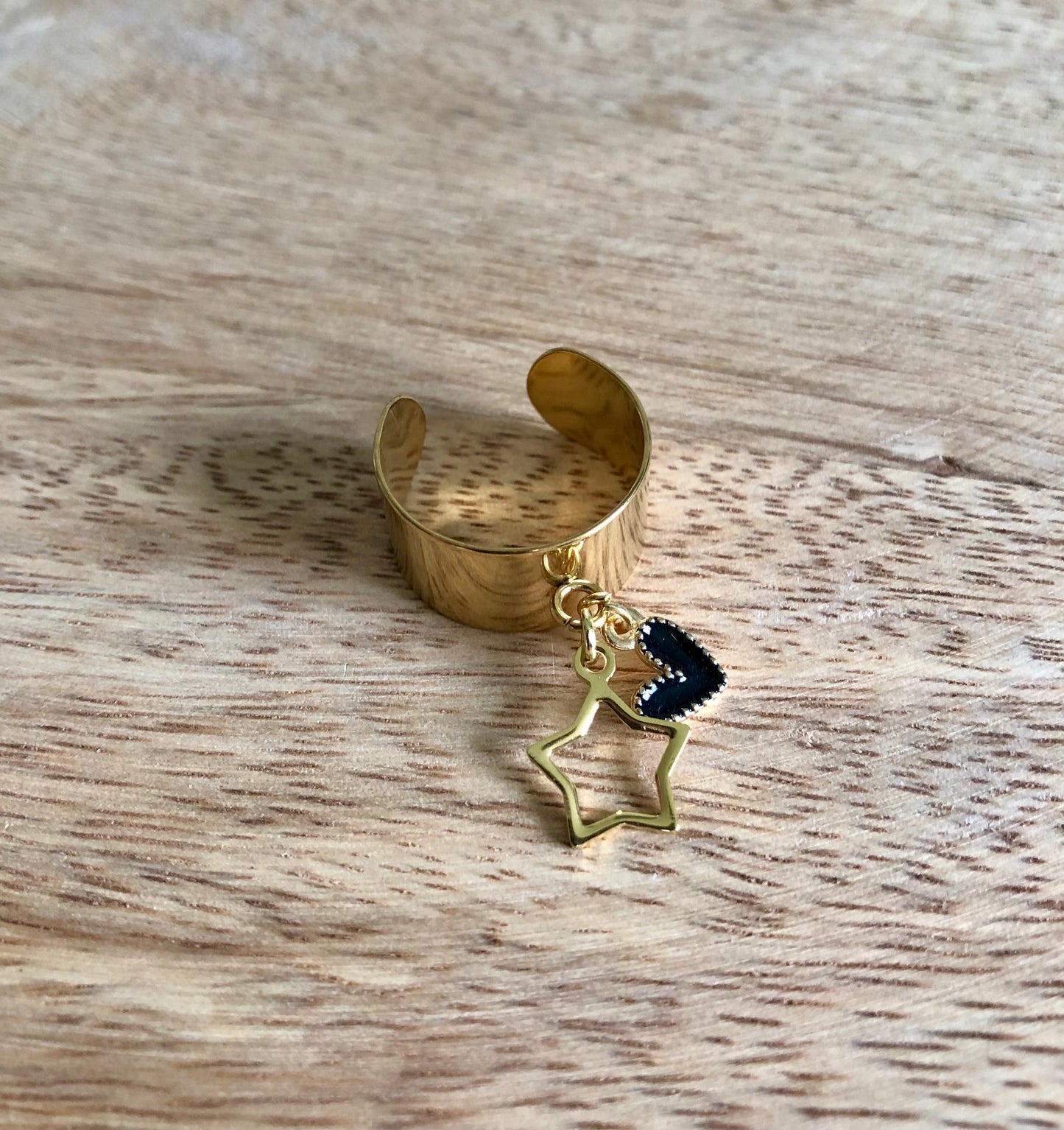 Bague Breloque - Coeur Étoilé