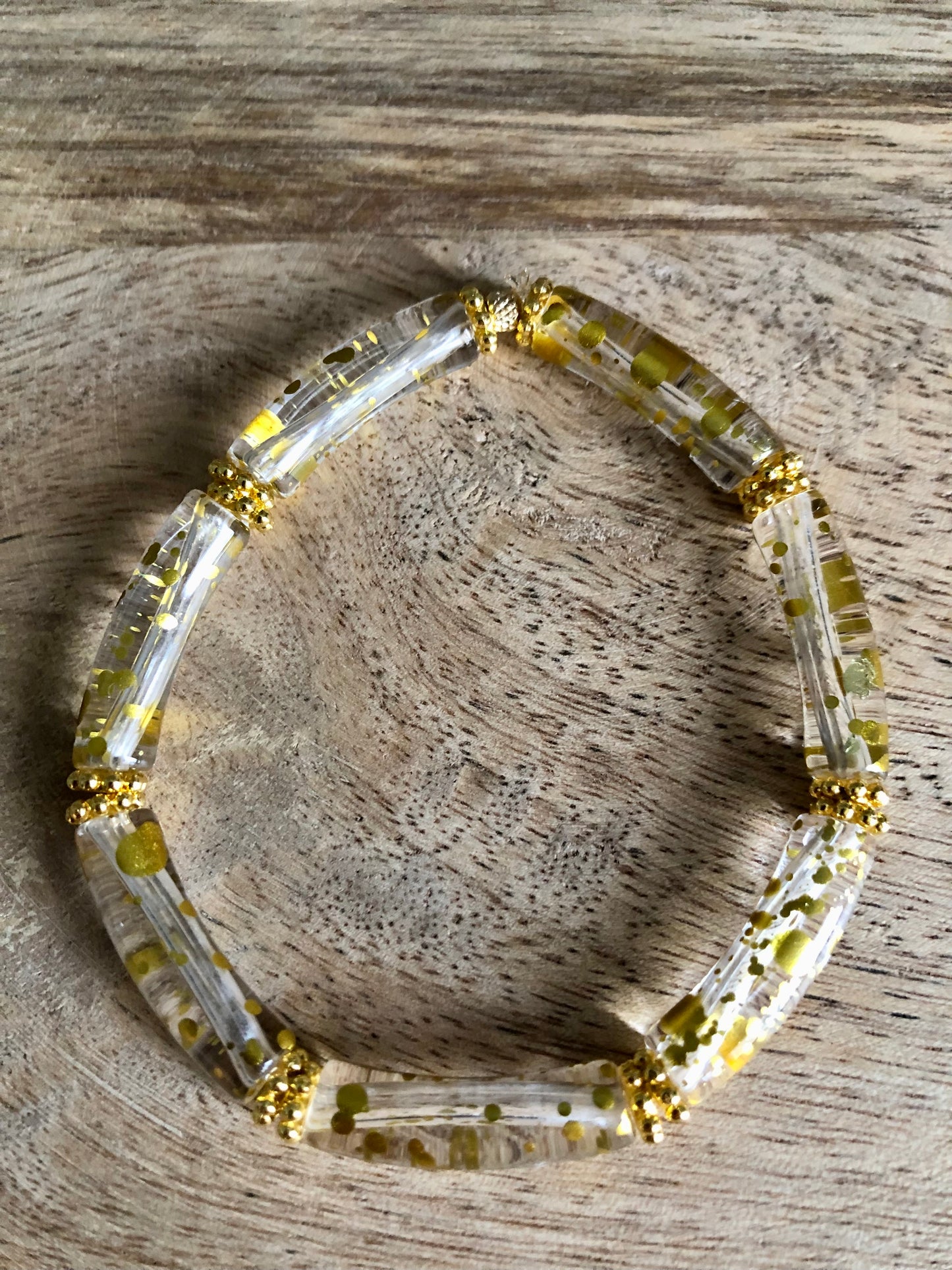 Bracelet Tubes - Doré Tacheté