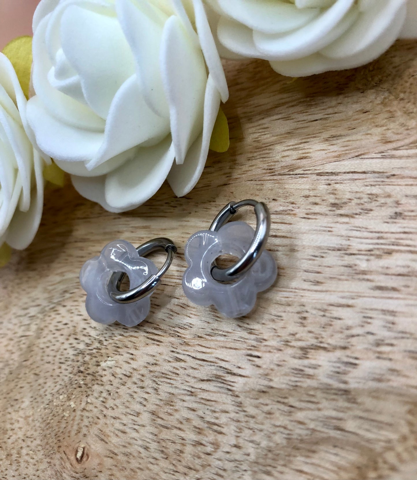 Boucles d’Oreilles Fleurs Percées - Fumées