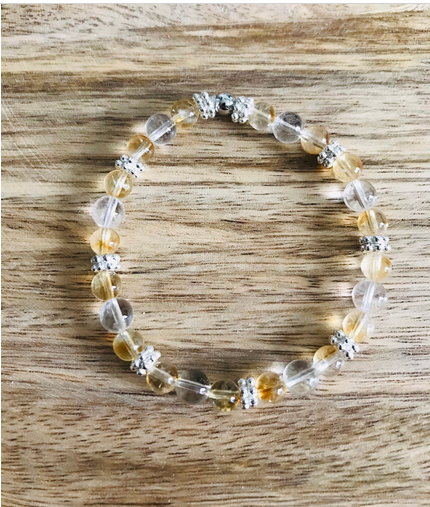 Bracelet Intensification Joie de Vivre en Citrine et Cristal de Roche