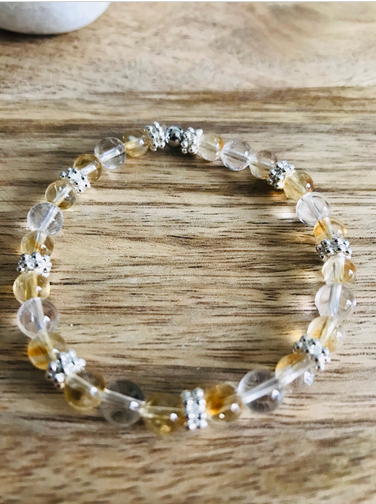 Bracelet Intensification Joie de Vivre en Citrine et Cristal de Roche