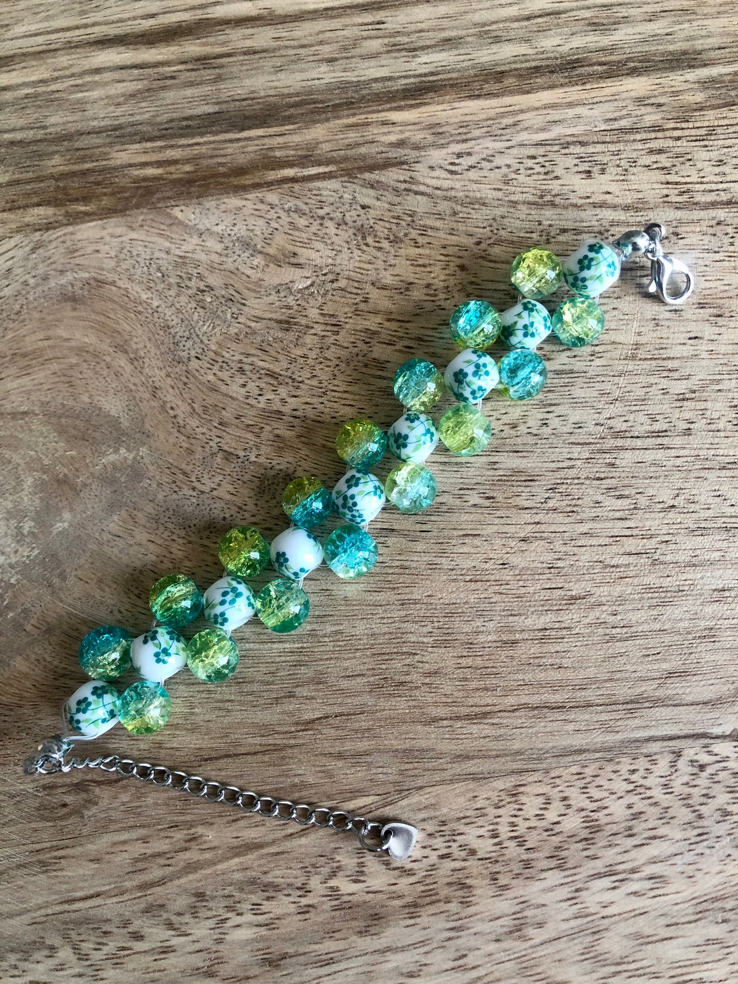 Bracelet Jasper - Fleurs Vertes