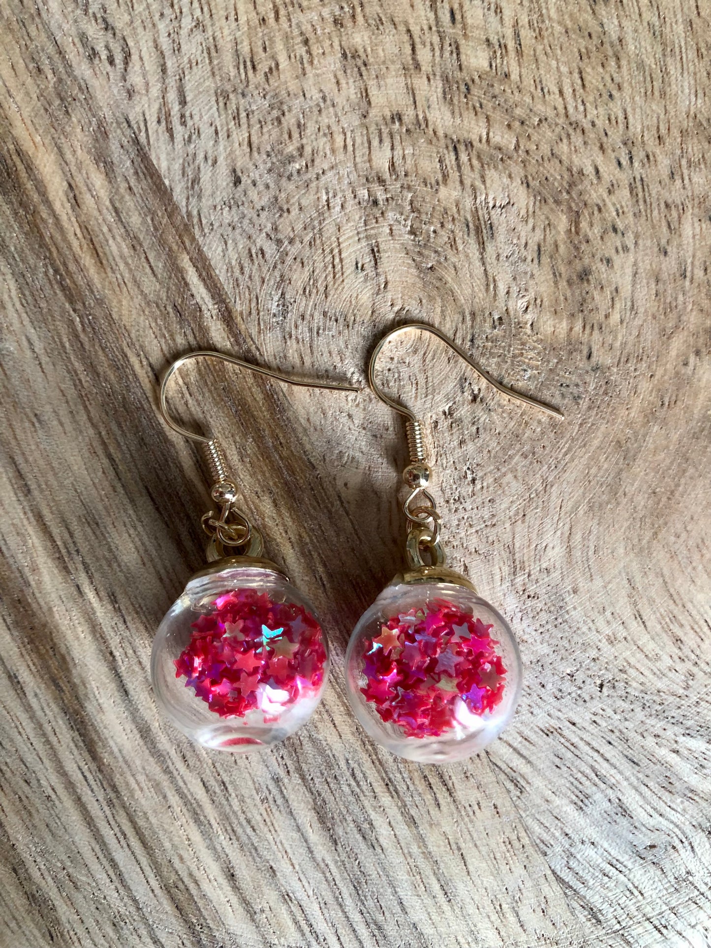 Boucles d’Oreilles Bulles d’Etoiles - Rouges
