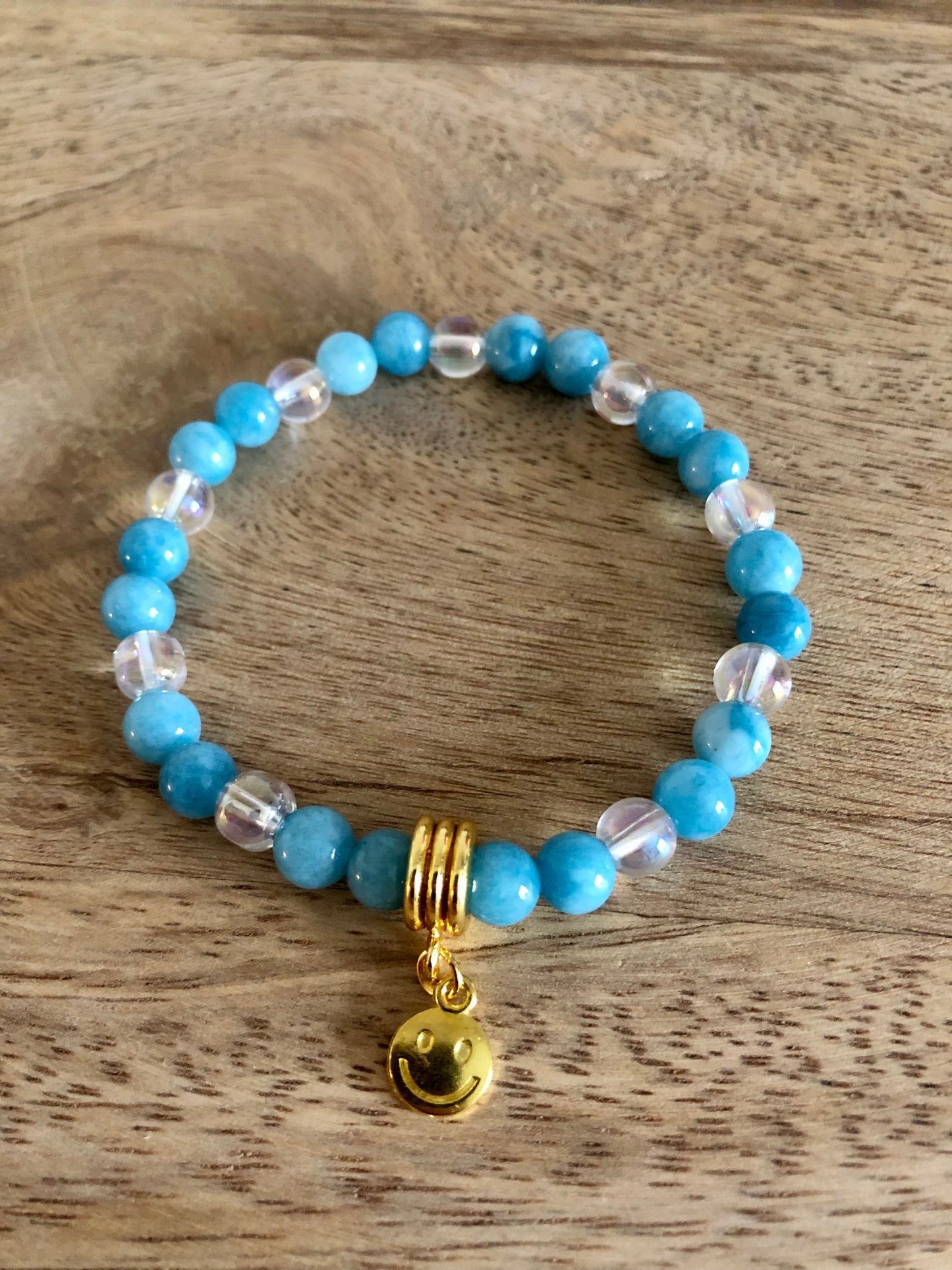 Bracelet Harmonie en Calcédoine Bleue & Aqua Aura