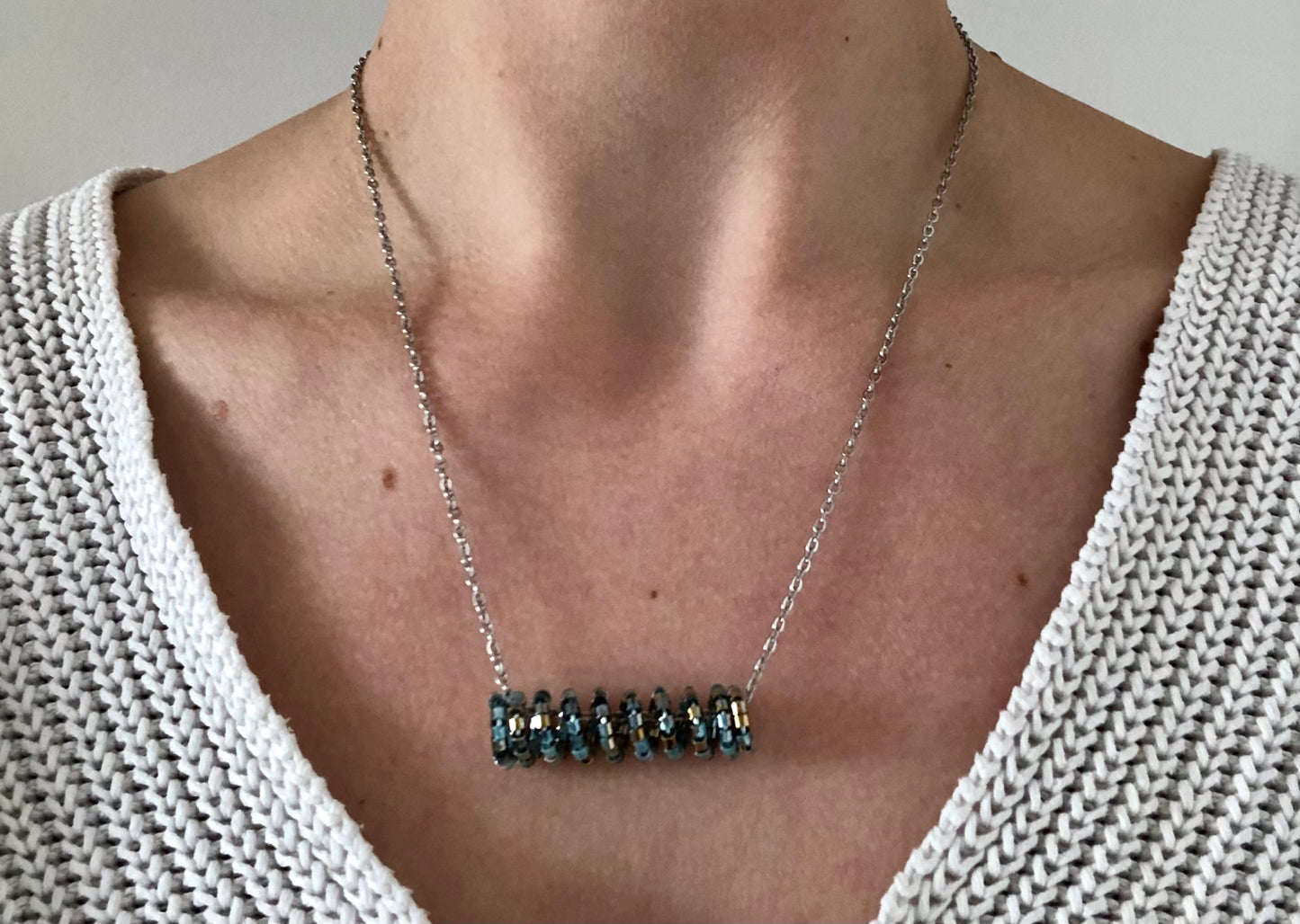 Collier ZigZag - Bleu