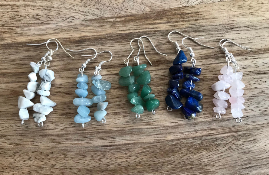 Boucles d'Oreilles en Perles Chips Naturelles