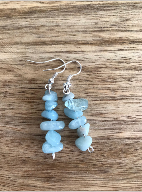 Boucles d'Oreilles en Perles Chips Naturelles