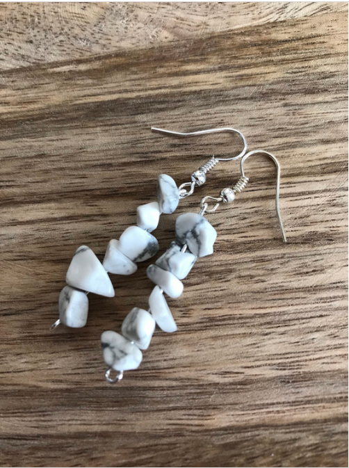 Boucles d'Oreilles en Perles Chips Naturelles