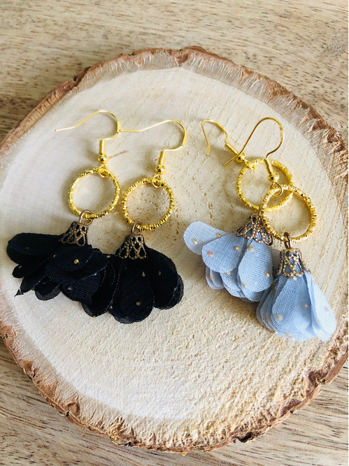 Boucles d'Oreilles Pompons Scintillants