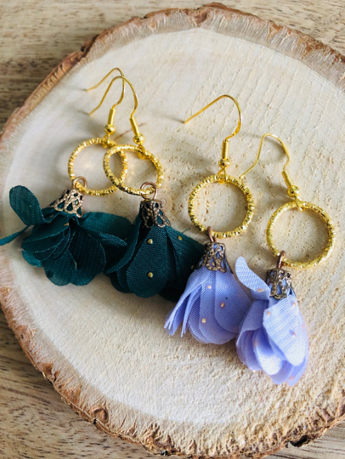 Boucles d'Oreilles Pompons Scintillants
