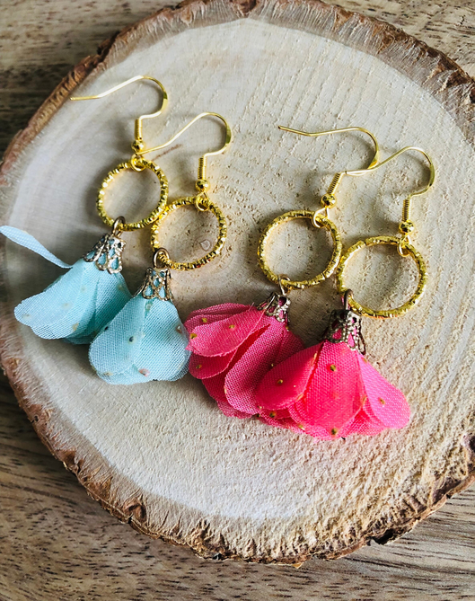 Boucles d'Oreilles Pompons Scintillants