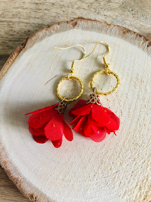 Boucles d'Oreilles Pompons Scintillants