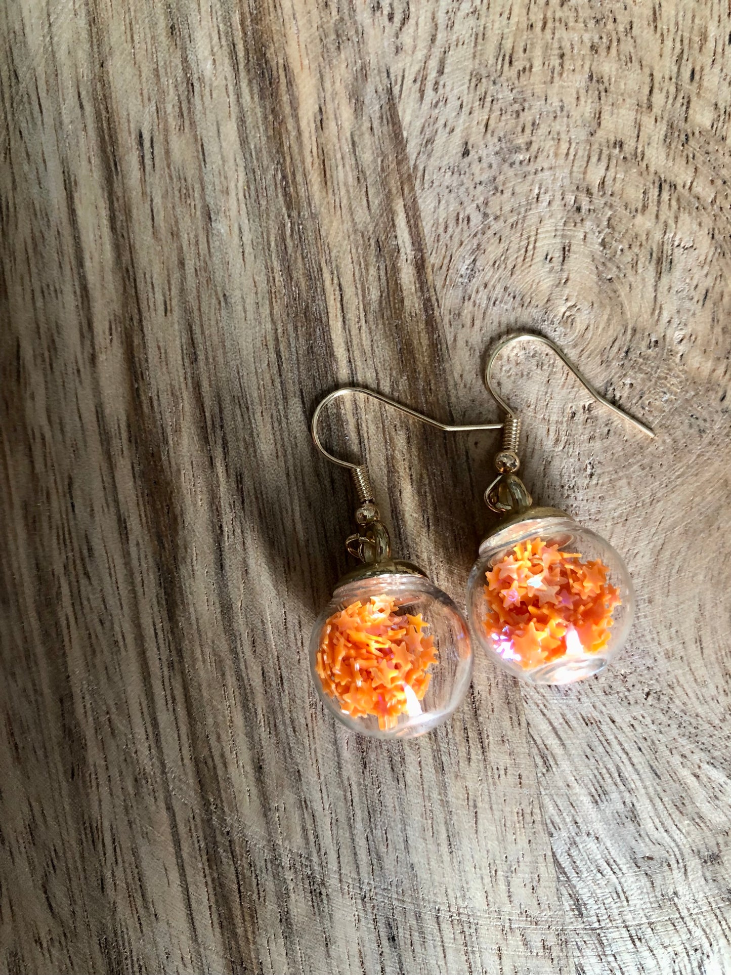 Boucles d’Oreilles Bulles d’Etoiles - Oranges