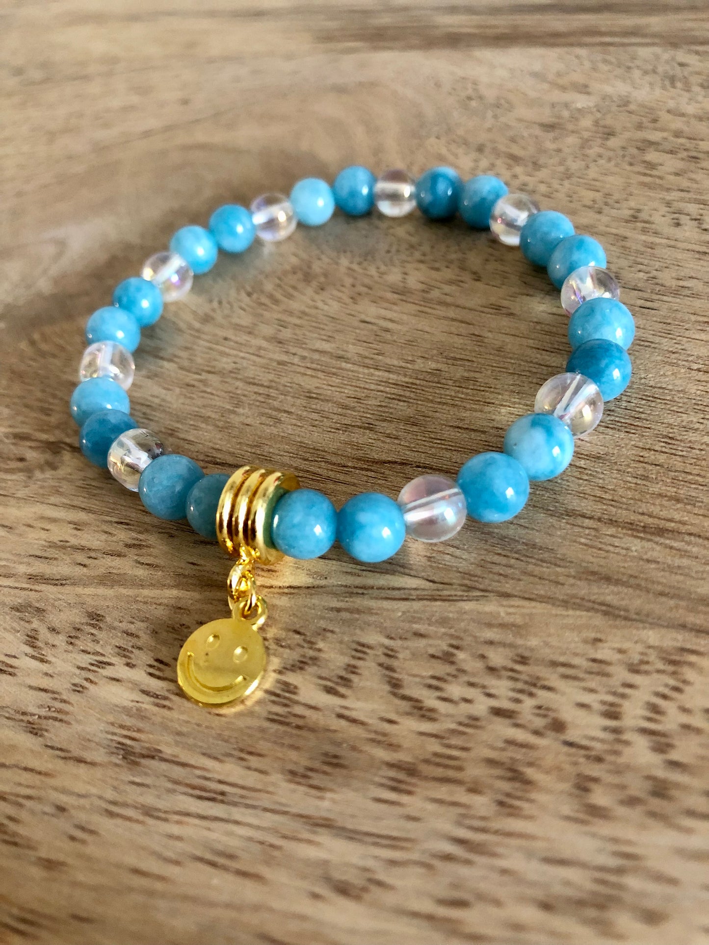 Bracelet Harmonie en Calcédoine Bleue & Aqua Aura